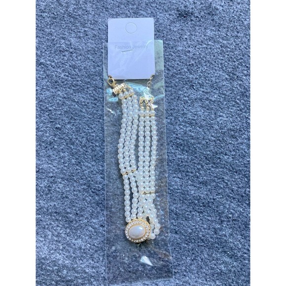 Simple Rhinestone Multilayer Pearl Clavicle Necklace Pendant Designer for Women‎ - Picture 5 of 5